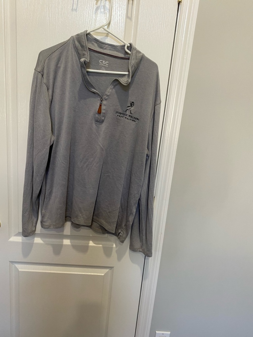 C&C California Men's Grey Quarter-Zip Pullover with Logo